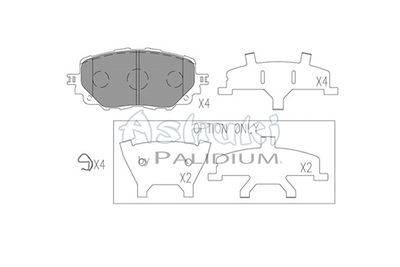 M07549 ASHUKI by Palidium Комплект тормозных колодок, дисковый тормоз