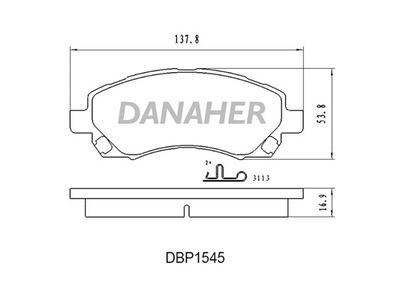 DBP1545 DANAHER Комплект тормозных колодок, дисковый тормоз