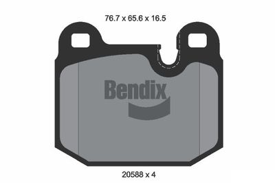 BPD1712 BENDIX Braking Комплект тормозных колодок, дисковый тормоз