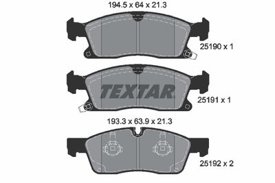 2519001 TEXTAR Комплект тормозных колодок, дисковый тормоз
