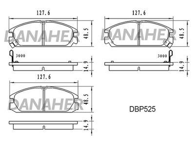 DBP525 DANAHER Комплект тормозных колодок, дисковый тормоз