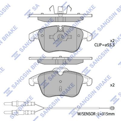 SP2207A Hi-Q Комплект тормозных колодок, дисковый тормоз