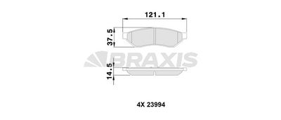 AA0488 BRAXIS Комплект тормозных колодок, дисковый тормоз