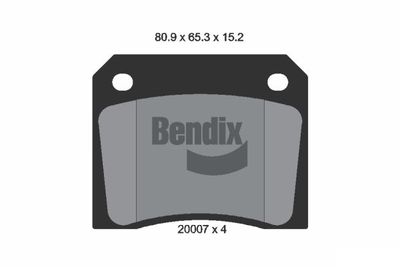 BPD1673 BENDIX Braking Комплект тормозных колодок, дисковый тормоз