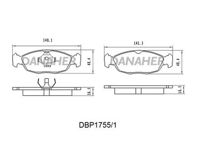 DBP17551 DANAHER Комплект тормозных колодок, дисковый тормоз