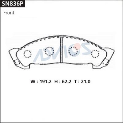 SN836P ADVICS Комплект тормозных колодок, дисковый тормоз