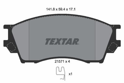 2157101 TEXTAR Комплект тормозных колодок, дисковый тормоз