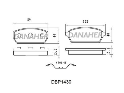DBP1430 DANAHER Комплект тормозных колодок, дисковый тормоз