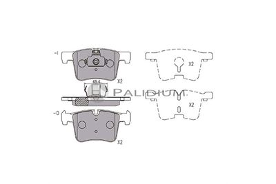 P11255 ASHUKI by Palidium Комплект тормозных колодок, дисковый тормоз