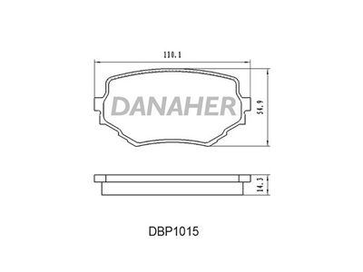 DBP1015 DANAHER Комплект тормозных колодок, дисковый тормоз