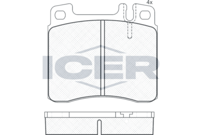 180975 ICER Комплект тормозных колодок, дисковый тормоз