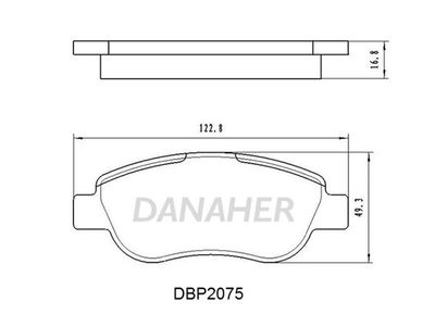 DBP2075 DANAHER Комплект тормозных колодок, дисковый тормоз