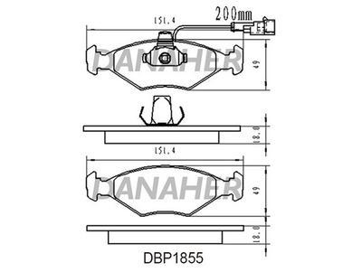DBP1855 DANAHER Комплект тормозных колодок, дисковый тормоз