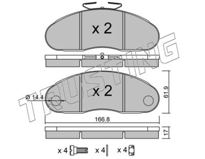 1131 TRUSTING Комплект тормозных колодок, дисковый тормоз