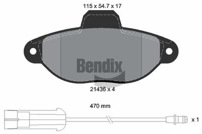 BPD1020 BENDIX Braking Комплект тормозных колодок, дисковый тормоз