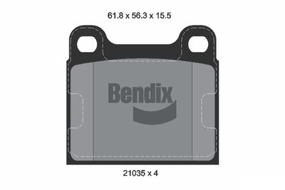 BPD1743 BENDIX Braking Комплект тормозных колодок, дисковый тормоз