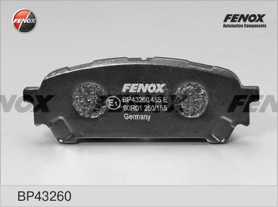 BP43260 FENOX Комплект тормозных колодок, дисковый тормоз