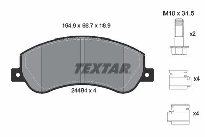 2448404 TEXTAR Комплект тормозных колодок, дисковый тормоз