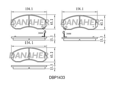 DBP1433 DANAHER Комплект тормозных колодок, дисковый тормоз