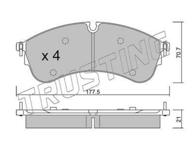 11740 TRUSTING Комплект тормозных колодок, дисковый тормоз