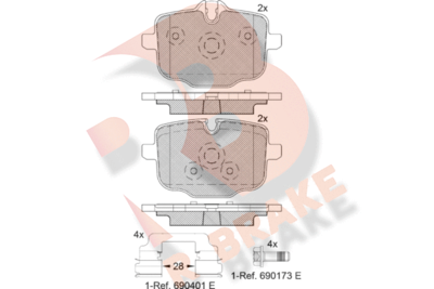 RB2005202 R BRAKE Комплект тормозных колодок, дисковый тормоз