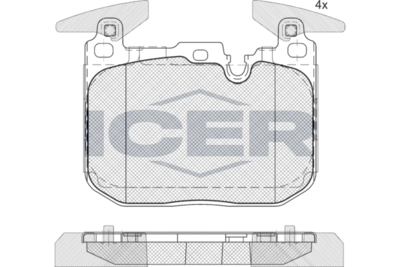 182093200 ICER Комплект тормозных колодок, дисковый тормоз
