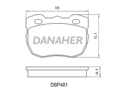 DBP481 DANAHER Комплект тормозных колодок, дисковый тормоз