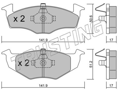 2150 TRUSTING Комплект тормозных колодок, дисковый тормоз