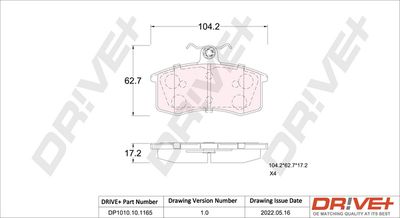 DP1010101165 Dr!ve+ Комплект тормозных колодок, дисковый тормоз
