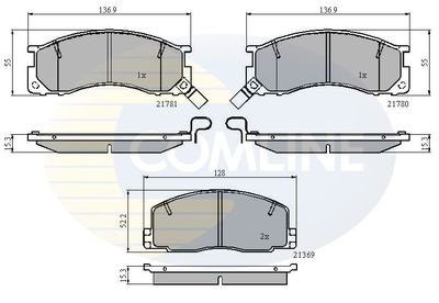 CBP3441 COMLINE Комплект тормозных колодок, дисковый тормоз