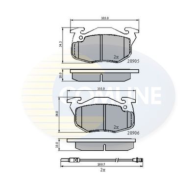 CBP2258 COMLINE Комплект тормозных колодок, дисковый тормоз