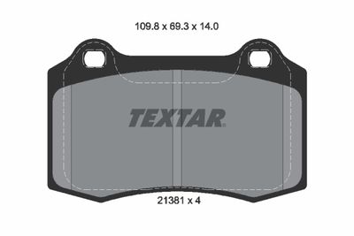 2138104 TEXTAR Комплект тормозных колодок, дисковый тормоз