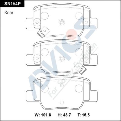 SN154P ADVICS Комплект тормозных колодок, дисковый тормоз