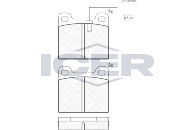 180947 ICER Комплект тормозных колодок, дисковый тормоз
