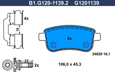 B1G12011392 GALFER Комплект тормозных колодок, дисковый тормоз