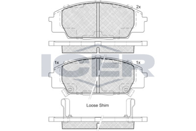 182179 ICER Комплект тормозных колодок, дисковый тормоз