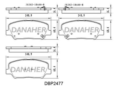 DBP2477 DANAHER Комплект тормозных колодок, дисковый тормоз