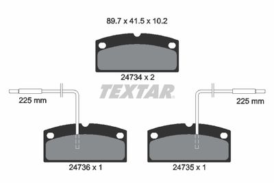 2473401 TEXTAR Комплект тормозных колодок, дисковый тормоз