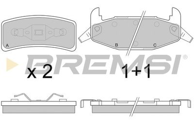 BP2787 BREMSI Комплект тормозных колодок, дисковый тормоз