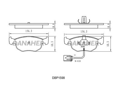 DBP1598 DANAHER Комплект тормозных колодок, дисковый тормоз
