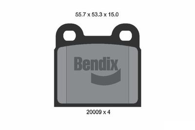 BPD1674 BENDIX Braking Комплект тормозных колодок, дисковый тормоз