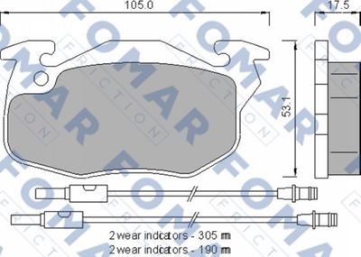 FO721281 FOMAR Friction Комплект тормозных колодок, дисковый тормоз