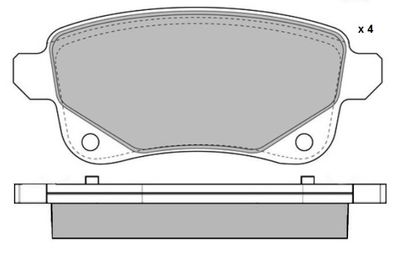 121689 E.T.F. Комплект тормозных колодок, дисковый тормоз