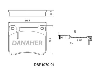 DBP197901 DANAHER Комплект тормозных колодок, дисковый тормоз