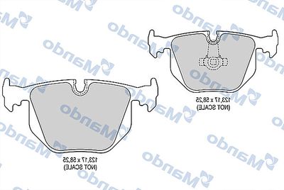 MBF015407 MANDO Комплект тормозных колодок, дисковый тормоз