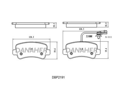 DBP2191 DANAHER Комплект тормозных колодок, дисковый тормоз
