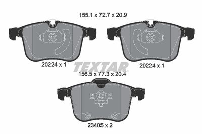 2022401 TEXTAR Комплект тормозных колодок, дисковый тормоз