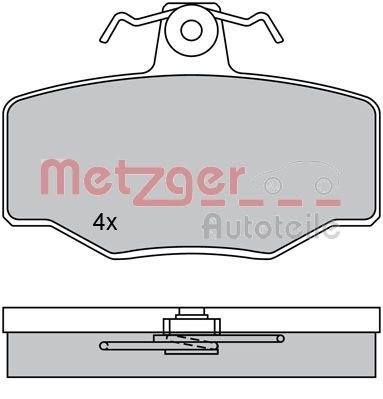 1170076 METZGER Комплект тормозных колодок, дисковый тормоз