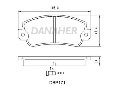 DBP171 DANAHER Комплект тормозных колодок, дисковый тормоз