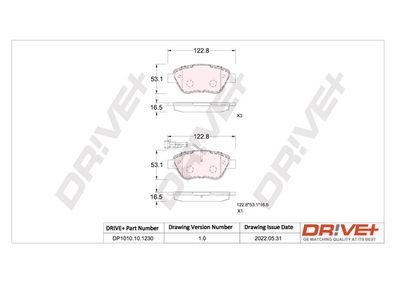 DP1010101230 Dr!ve+ Комплект тормозных колодок, дисковый тормоз